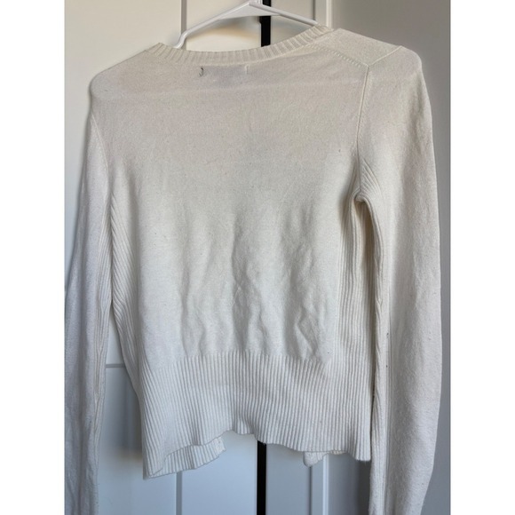Express Womens Cardigan Sweater XS Extra Small Button Front Long Sleeve Cream - Picture 5 of 6